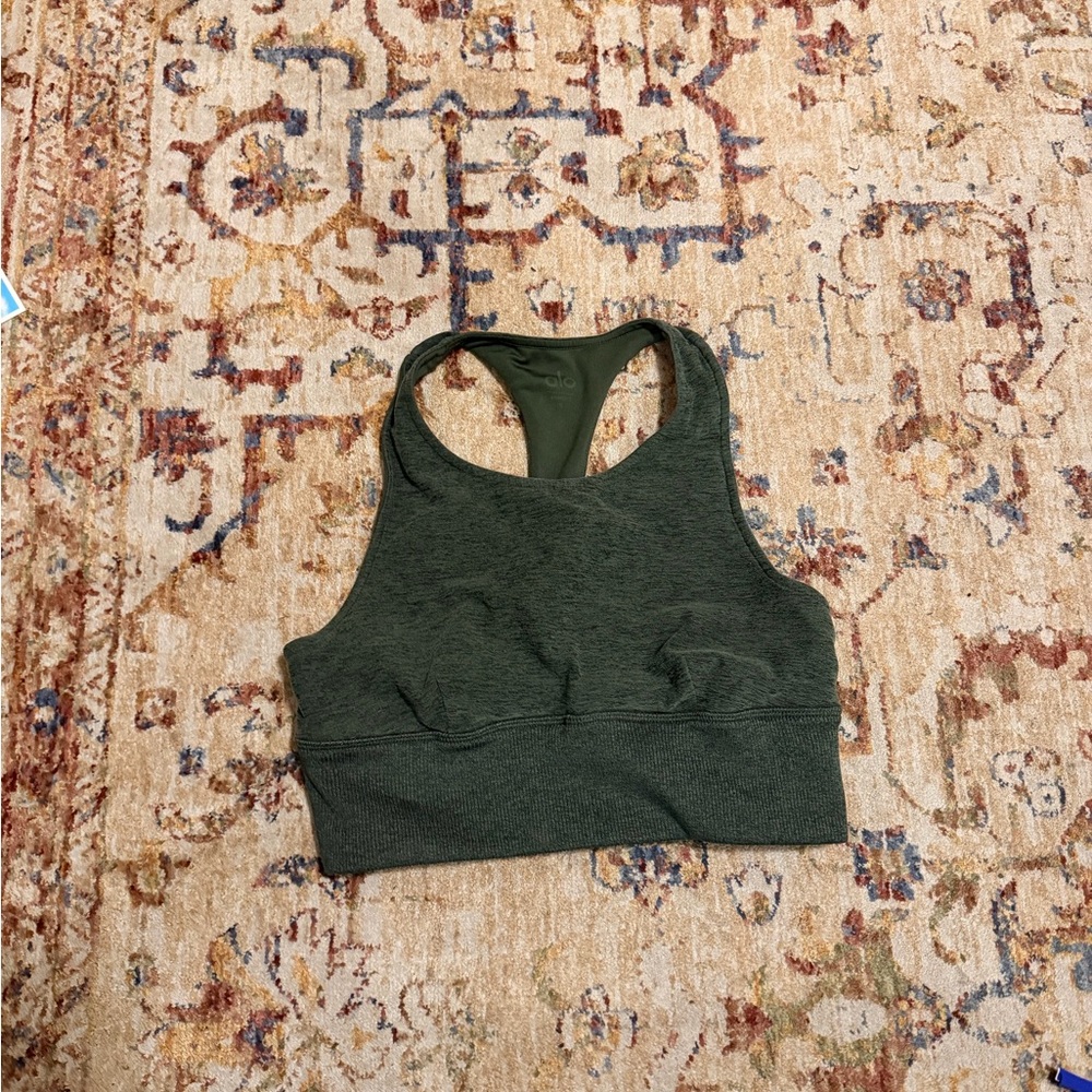 ALO Yoga Deep Green Sports Bra